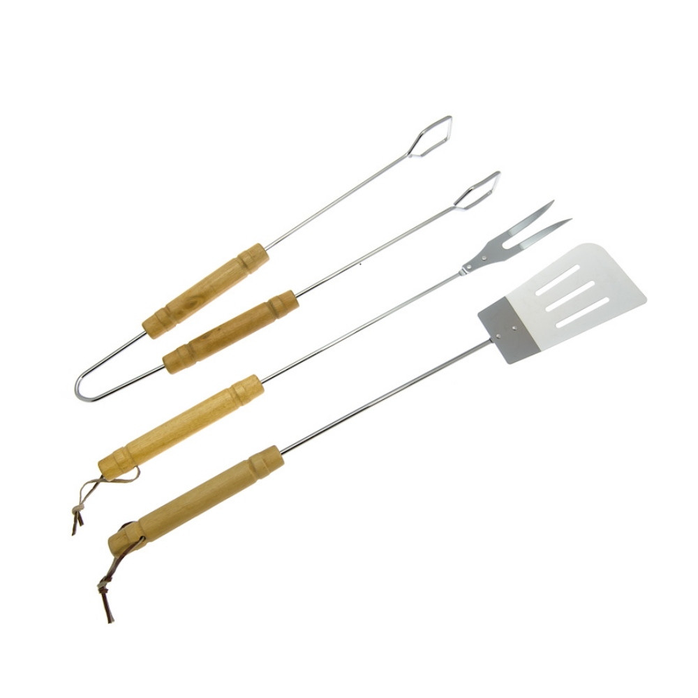 Ustensile de gratar Lamarque LSB-3, 3 buc, Clip, Spatula, Furculita, Crom