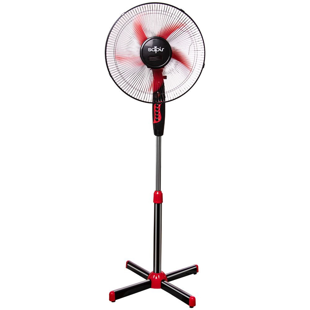 Ventilator cu picior si 5 elice, SAPIR SP 1760 B5, 45W, 40 cm, 3 trepte, Inaltime reglabila, Negru/R