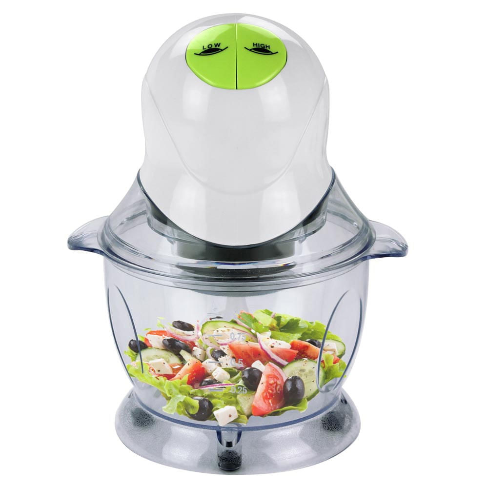 Tocator electric de alimente Rosberg R51111A, 400W, 1 L, 2 trepte, Antiderapant, Alb/Verde