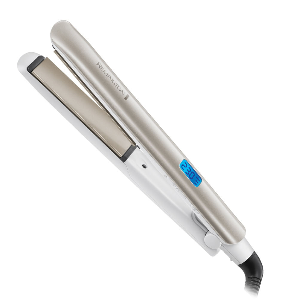 Преса за коса Remington S8901 HYDRAluxe, 230C, Керамика, Йонизираща система, LCD екран, Бял/сребрист