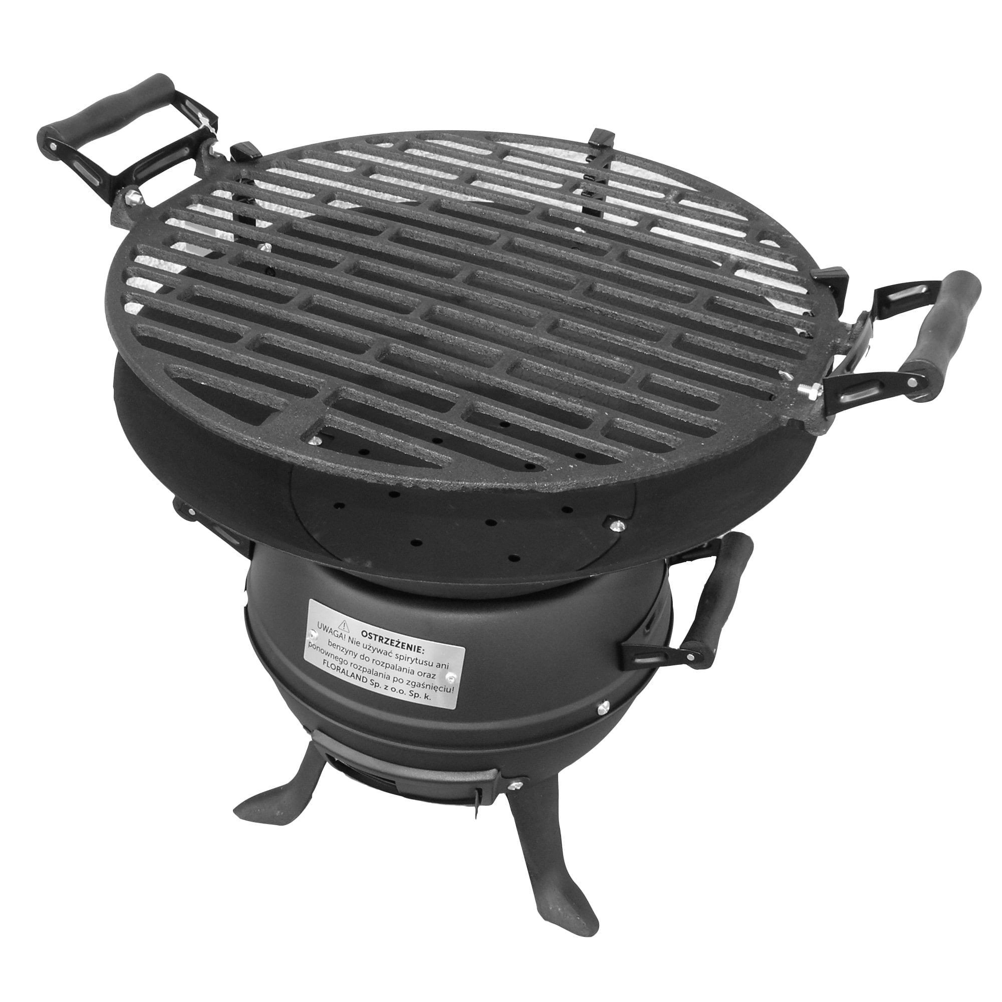 Gratar din fonta Master Grill MG630, 35,5cm, Reglare inaltime, Negru