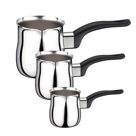 Σετ τζεζβέ HausRoland GS-01155-3PC, 3 τεμάχια, 0,200/0,400/0,600 λίτρα, ανοξείδωτο