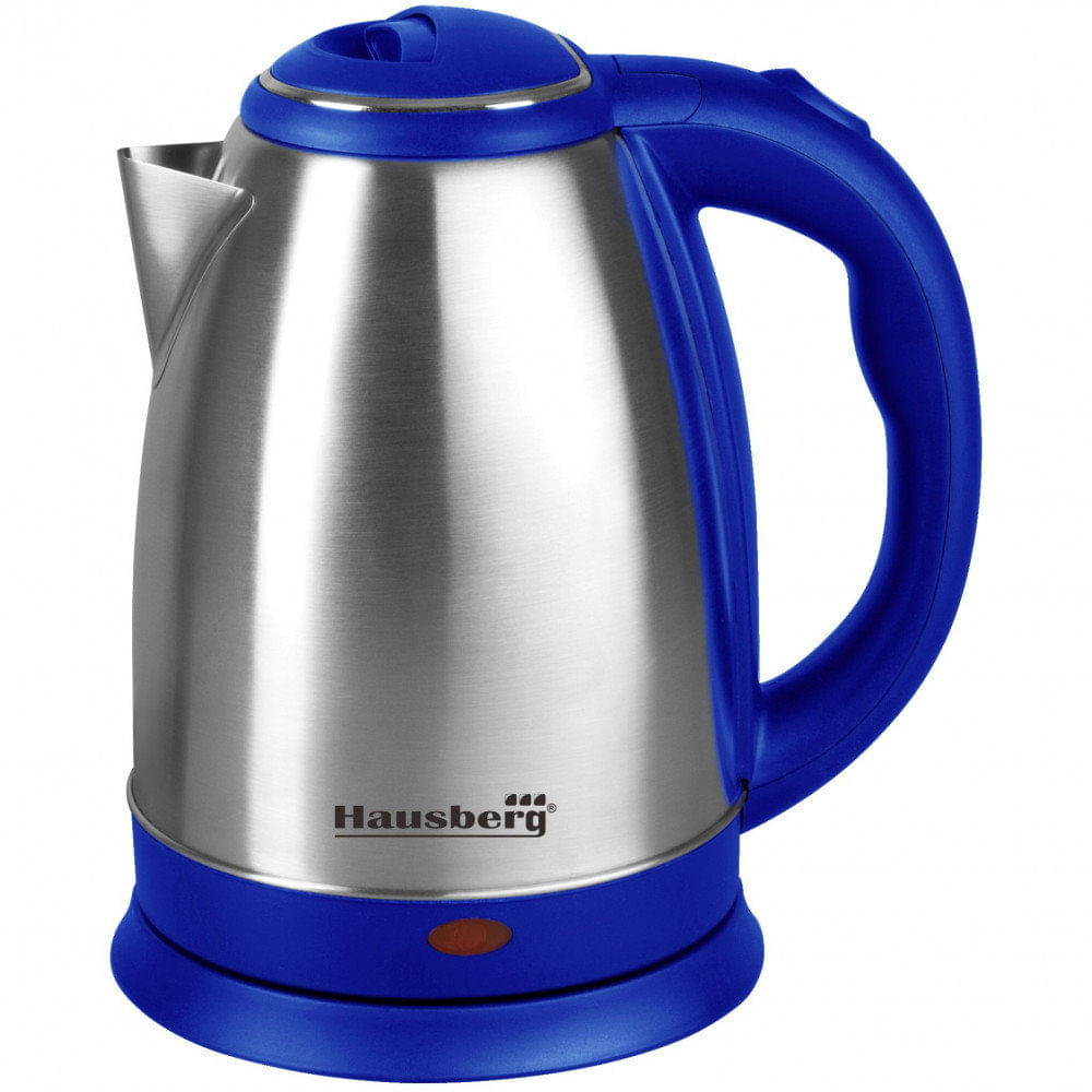 Ceainic electric Hausberg HB 3610BL, 1500W, 1,8 l, Oțel inoxidabil, Argintiu / albastru
