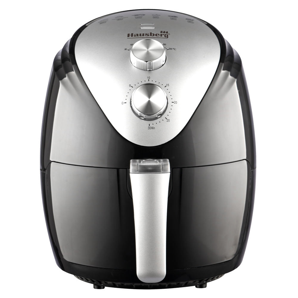 Friteuza Air Fryer Hausberg HB-2250, 1500 W, 2.6 L, Timer, Argintiu/Negru