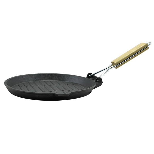 Tigaie pentru gratar Muhler MR-2617CI, 26 cm, Fonta, Acoperire antiaderenta, Inductie, Negru