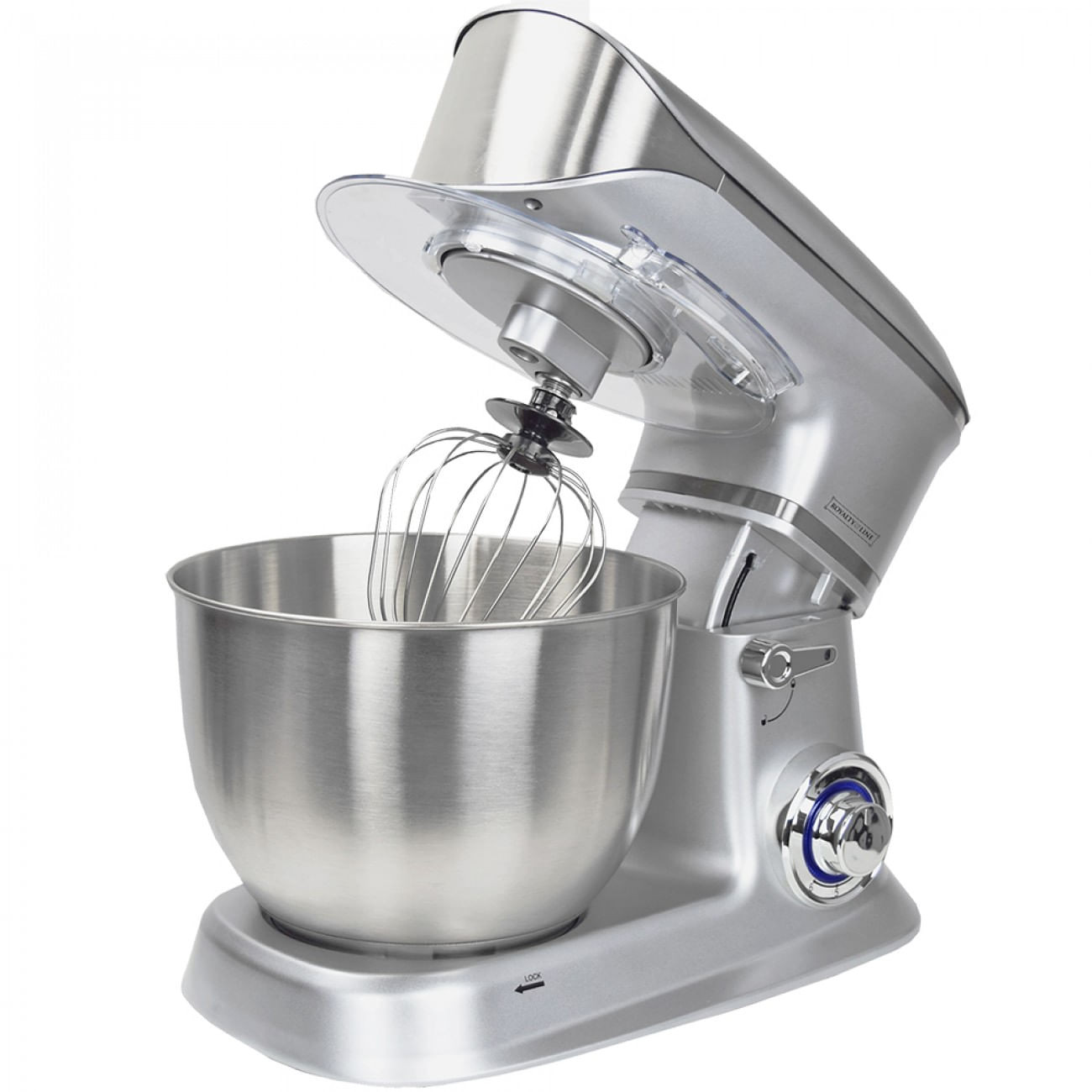 Mixer planetar Royalty Line RL-PKM1900.7, 1900W, Cupa inox 6.5 L, 6 viteze + Pulse, Accesorii, Argin