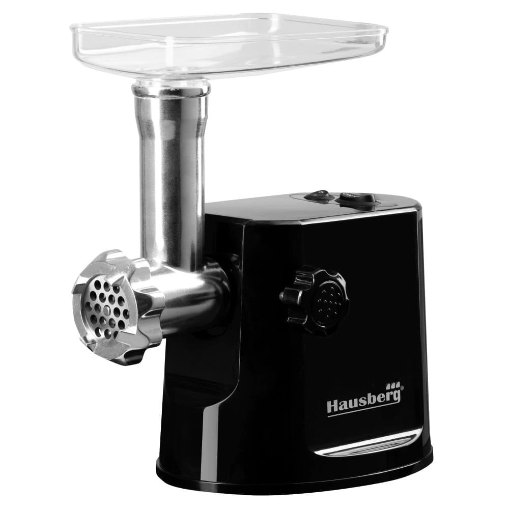 Masina de tocat carne Hausberg HB-3415NG, 1200W, 1kg/min, Accesorii carnati, Negru