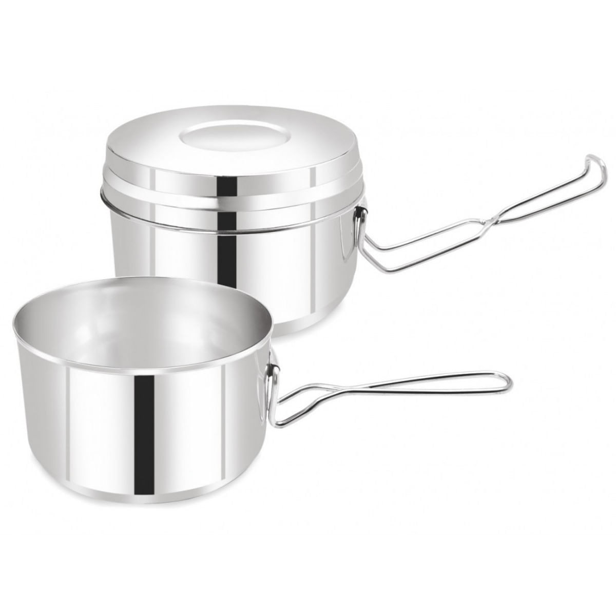 Set de alimente pentru camping Kinghoff KH 1373, 2 piese, Inox, Argintie