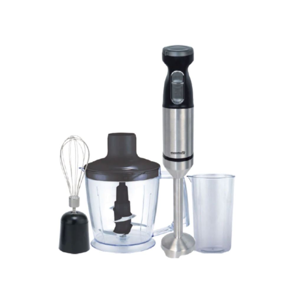 Set profesional 4 in 1 mixer vertical, tel, tocator, cana Hausberg HB-7700NG, 1000W, Cupa 1 L, Negru