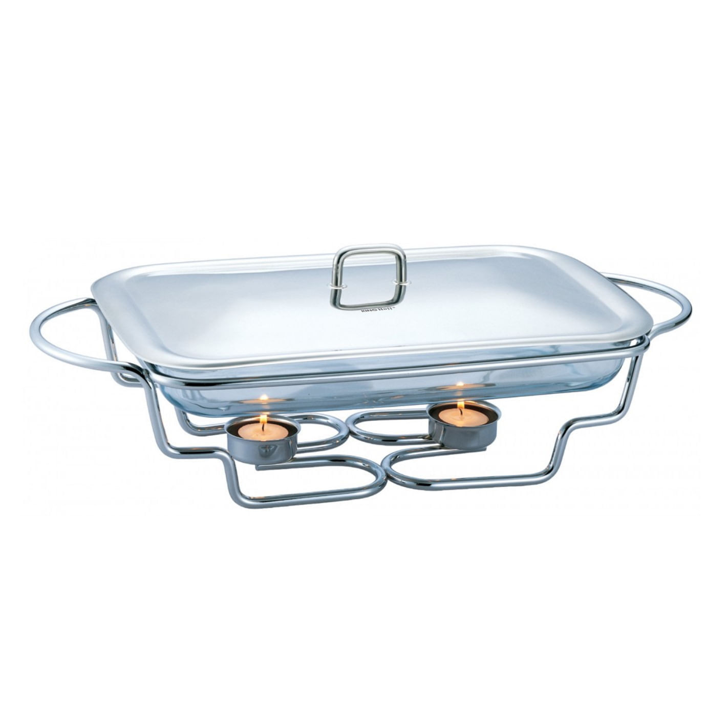 Vas pentru servit mancare calda Kinghoff KH 1410, 3 L , Sticla, Capac din otel, Oval