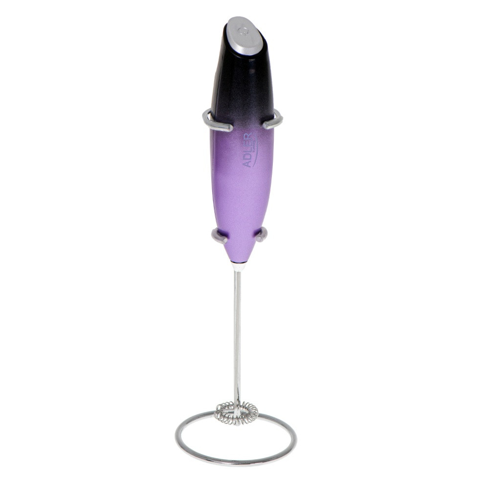 Mixer pentru frappe Adler AD 4499 Stand Frappe, Agitator din oțel, 2xAA, Violet/negru