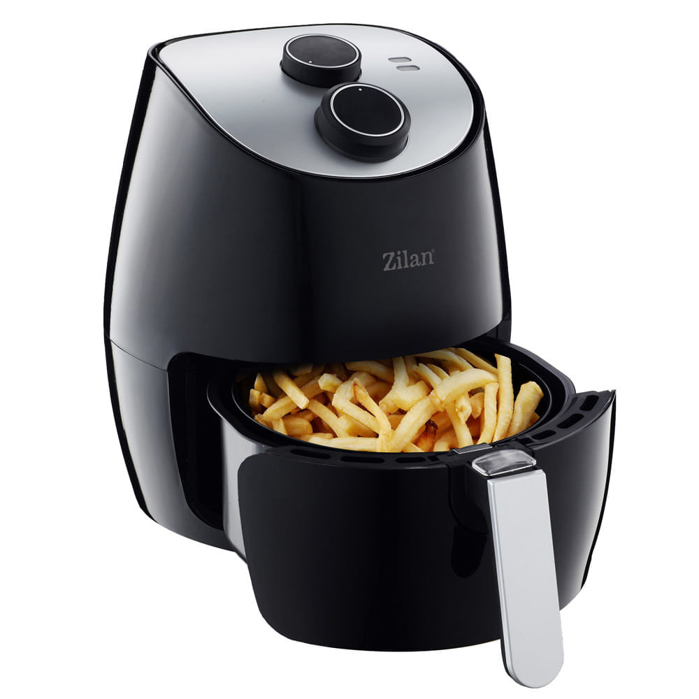 Aparat de gatit cu Aer Fierbinte Airfryer, Friteuza Zilan ZLN-3598,1350W, 2.6 litri, 80°C~200°C, Tim