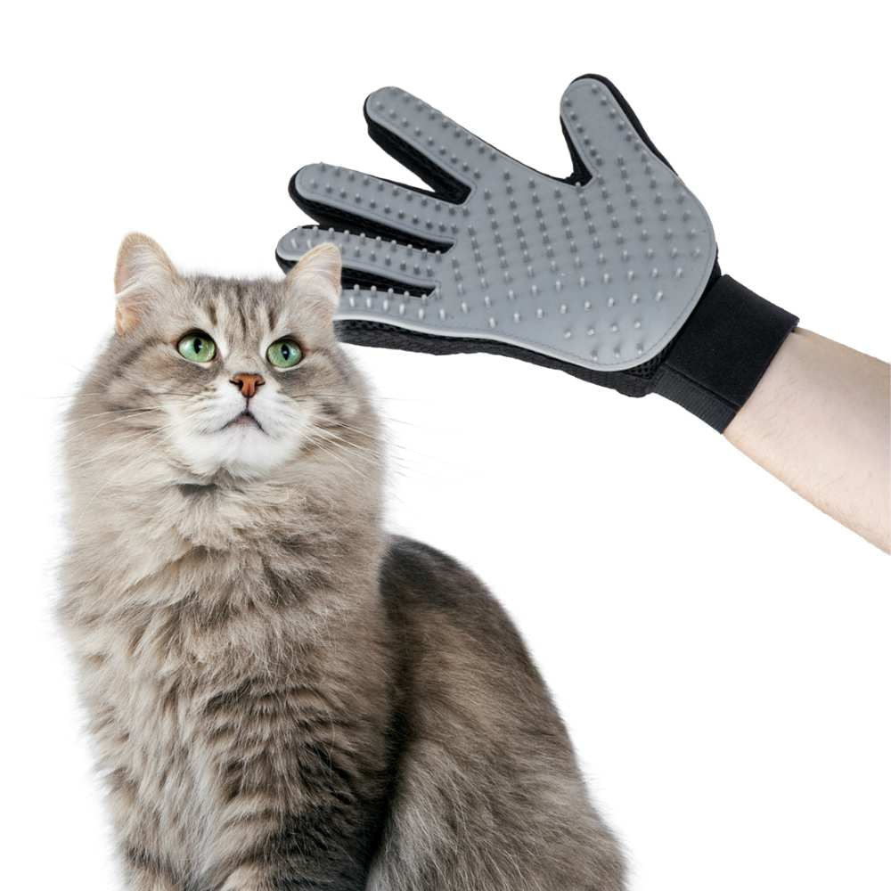 Универсална ръкавица Innovagoods V0101053, За обиране на косми от животни, Масажиране, Измиване, Сив