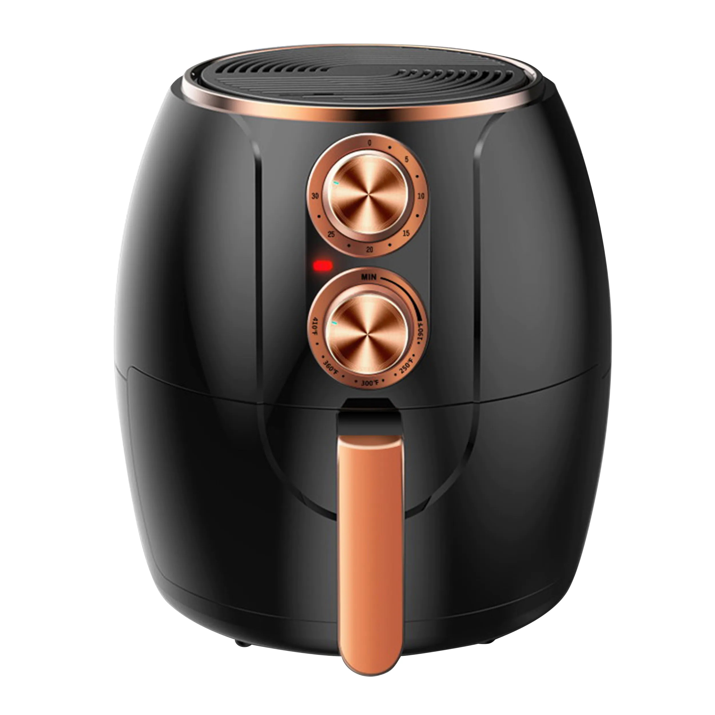 Friteuza cu aer cald HIBERG KM350, 1200W, 3.2 L, Timer, Negru/Rose