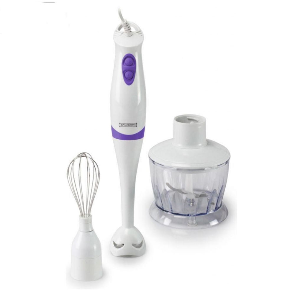 Blender, tocator si agitator 3in1 Royalty-Line RL-SMS250.2, 250 W, 2 viteze, alb