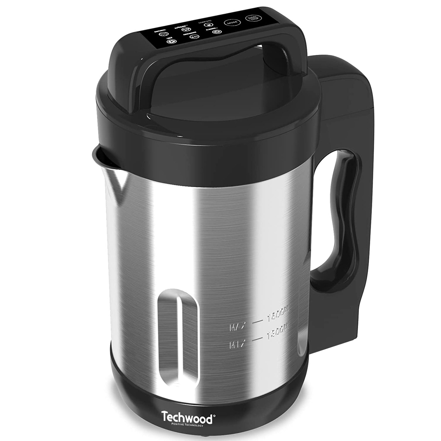 Blender pentru supa Techwood TSM-1656, 1000W, 6 programe, 1,6 L, Inox/negru