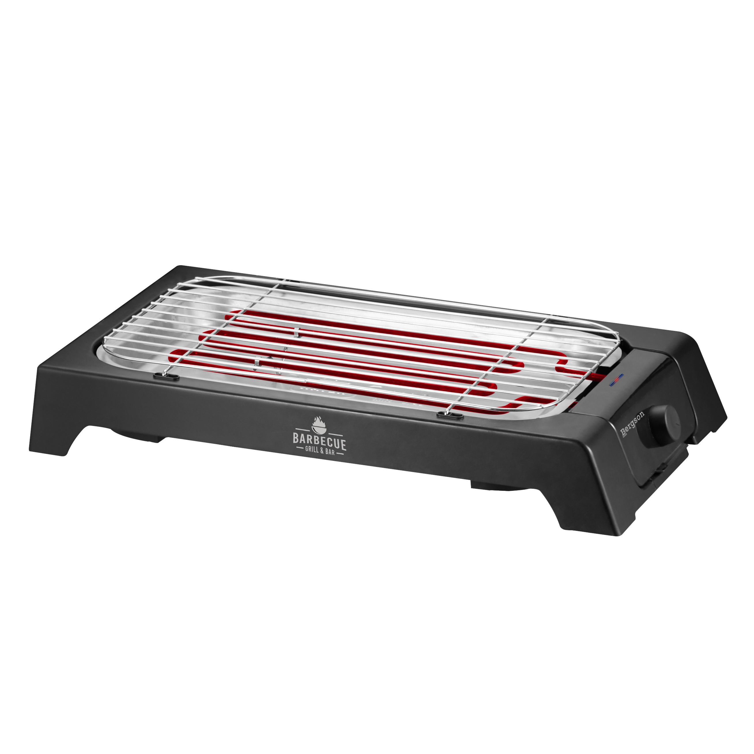 Gratar electric Bergson BBQ-313, 2000 W, 52x38x38 cm, Tava pentru grasime, Regulator de temperatura,