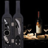 Bohman BH-WO-01 5-Piece Wine Set in a Box, Corkscrew, Pourer, Stopper, Black