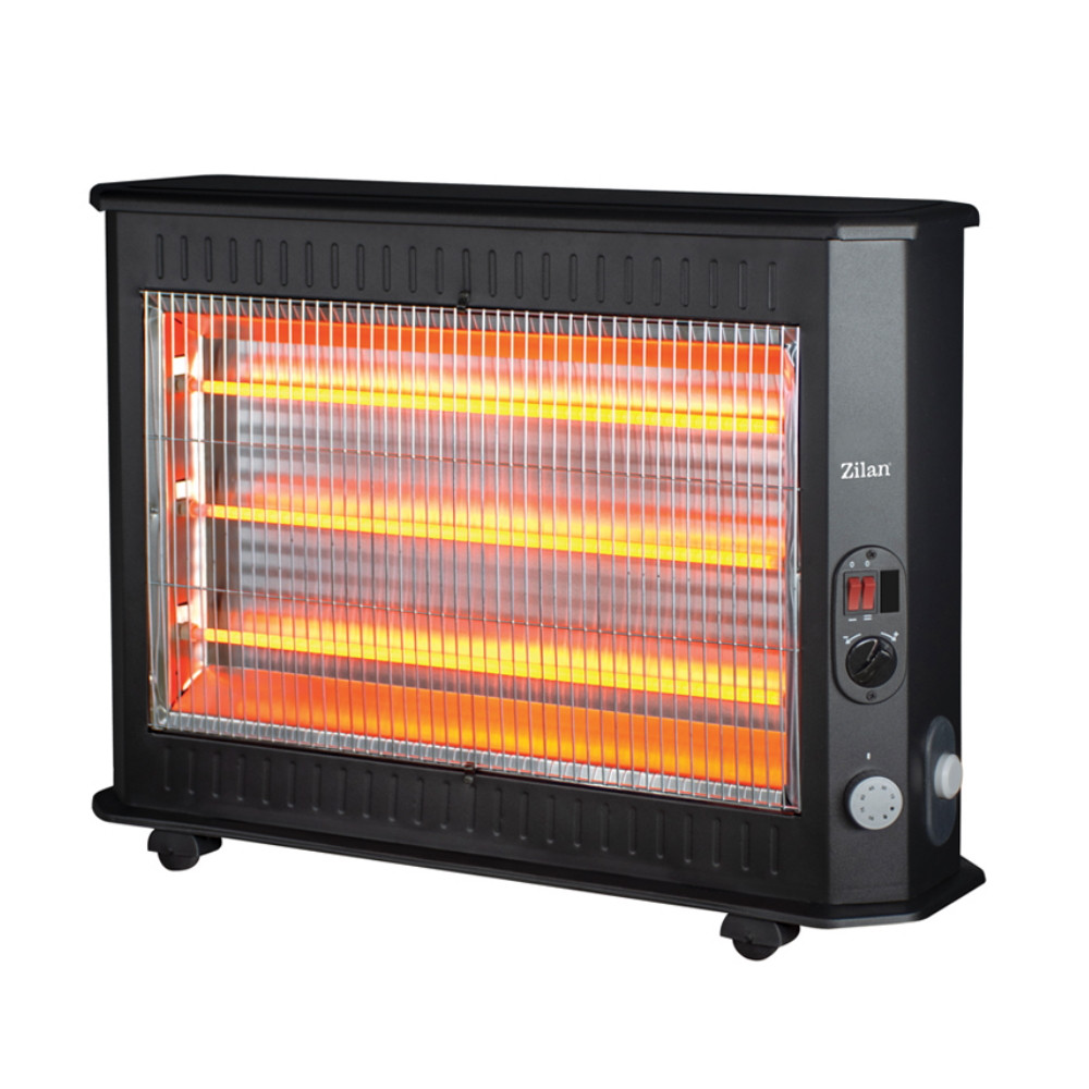 Radiator cu quartz Zilan ZLN6821, 2000W, ERP, Temporizator mecanic, 3 ituburi, Negru