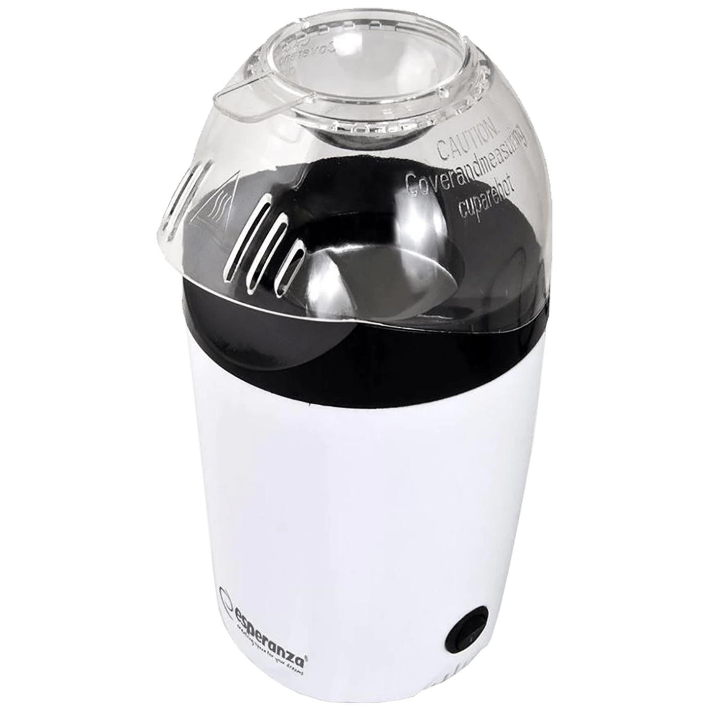 Aparat de facut floricele Popcorn Esperanza EKP006, 1200W, 270 ml, 2 min., Fara grasime, Alb