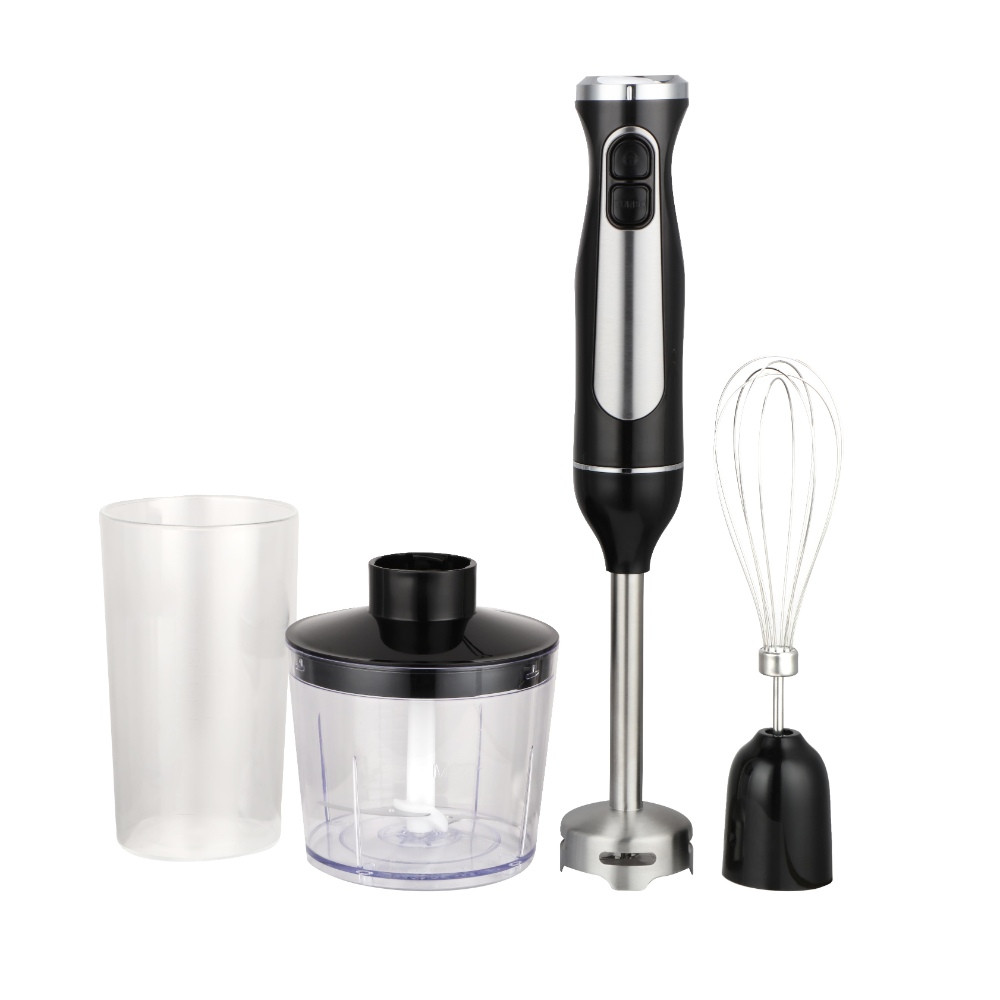 Blender, tocator si mixer 3 in 1 Rosberg RP51112HSC, 800 W, accesoriu din otel, 2 viteze, negru/inox