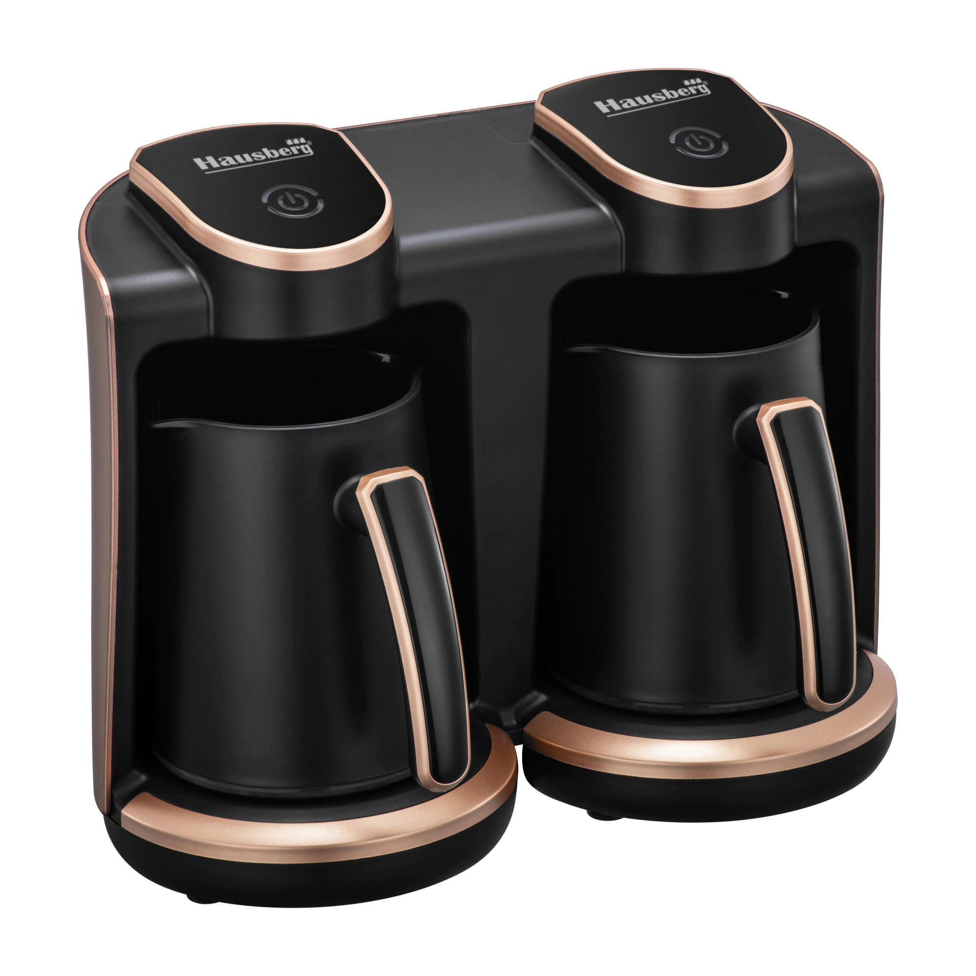 Aparat de cafea turcesc Hausberg HB-3820AU, 800W, 500 ml, Dublu, Semnal sonor, 8 cafele, Negru/auriu