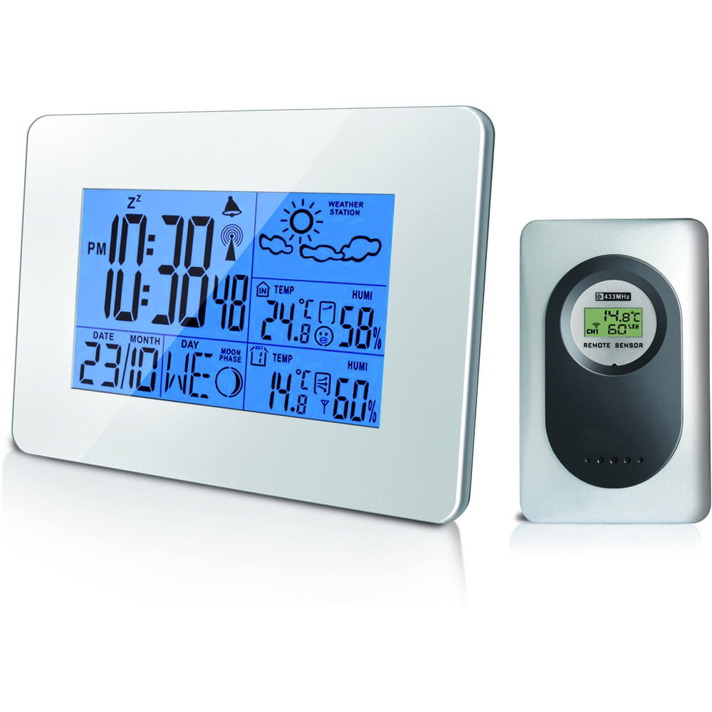 Statie meteo First Austria FA-2461, -20 / + 60 C, Calendar, Higrometru, Alarma, Ecran LCD, Alb