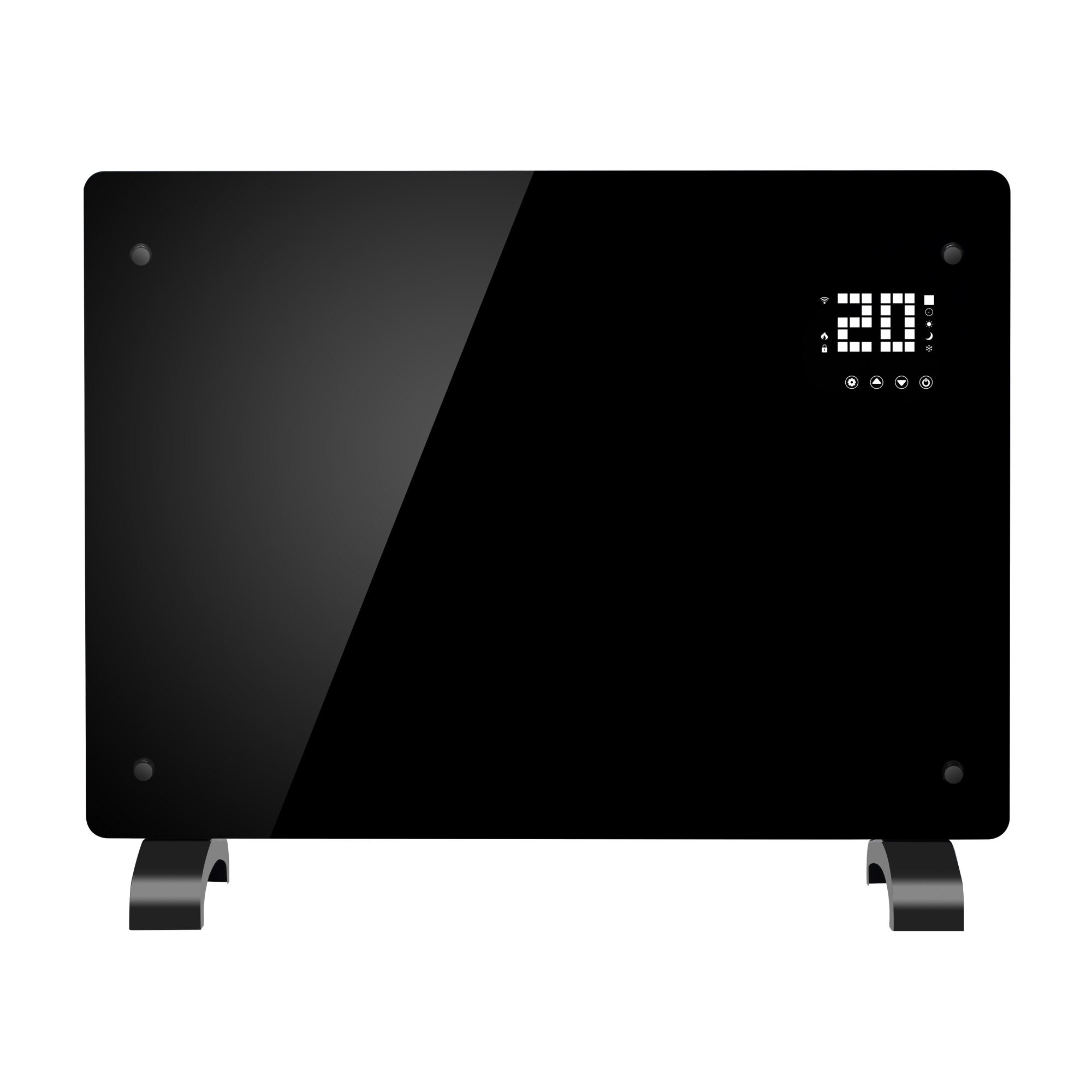 Конвекторна печка Elite WGPHD-18, 1800W, Стъклен панел, 50 C, Wi-Fi, Таймер, LED екран, Черен