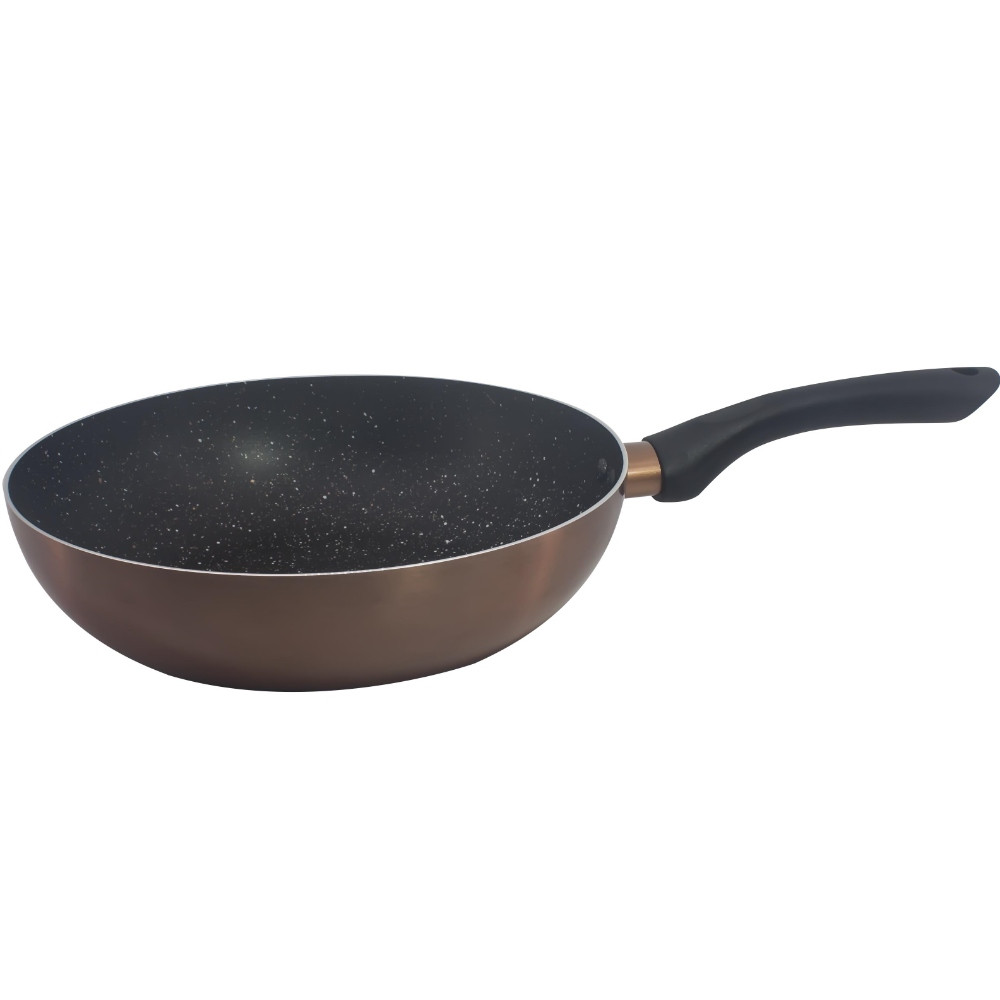 Tigaie wok Rosberg Premium RP51320F26, 26 cm, Acoperiere marmura, Inductie, Cupru metalic