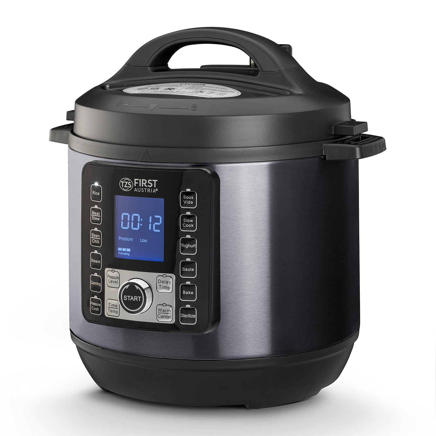 Multicooker sub presiune First Austria FA-5130-2-GR, 1000W, 6 L, Timer, 12 programe, Display LCD