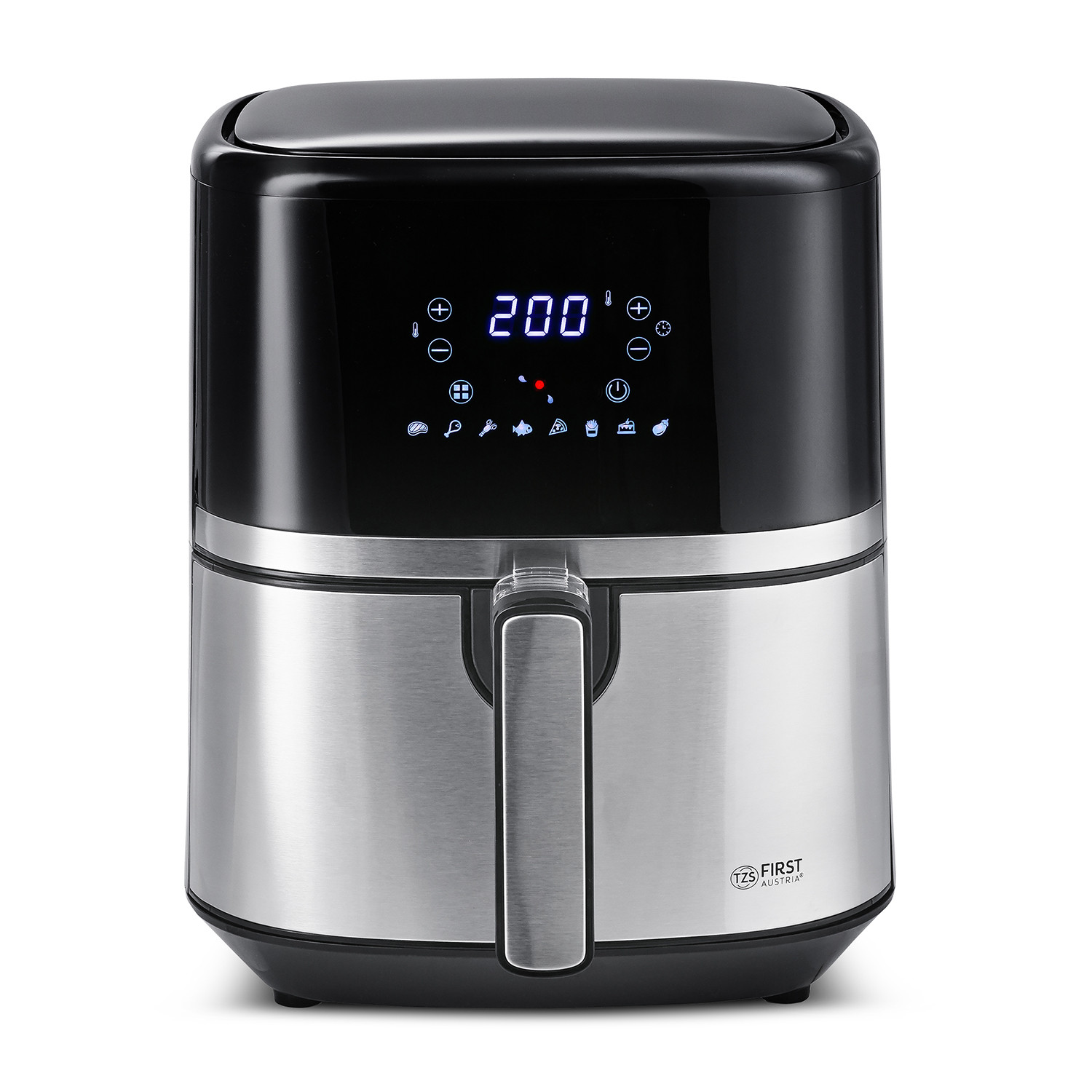 Friteuza cu aer cald Air Fryer First Austria FA-5053-3, 1500W, 3,5 L, Timer, 80-200°C, Inox/negru