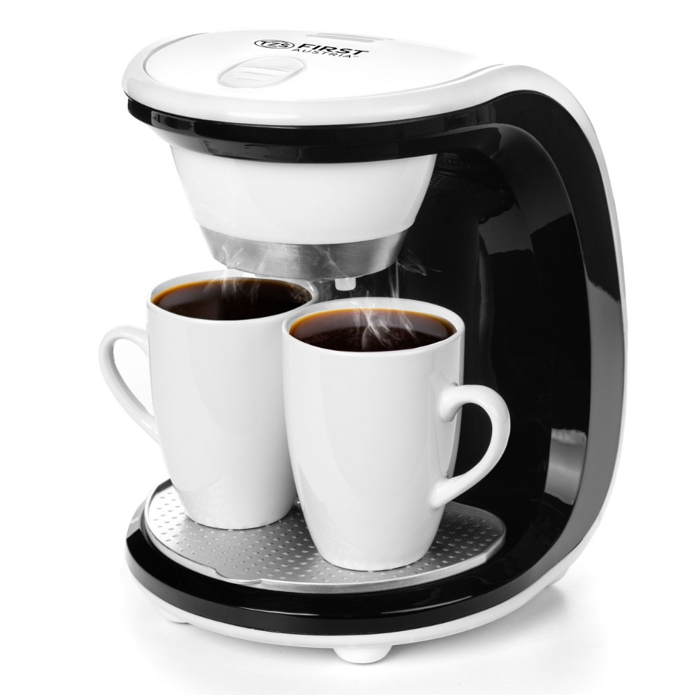 Cafetiera First Austria FA-5453-2, 450W, 2 cesti, Filtru detasabil, Alb