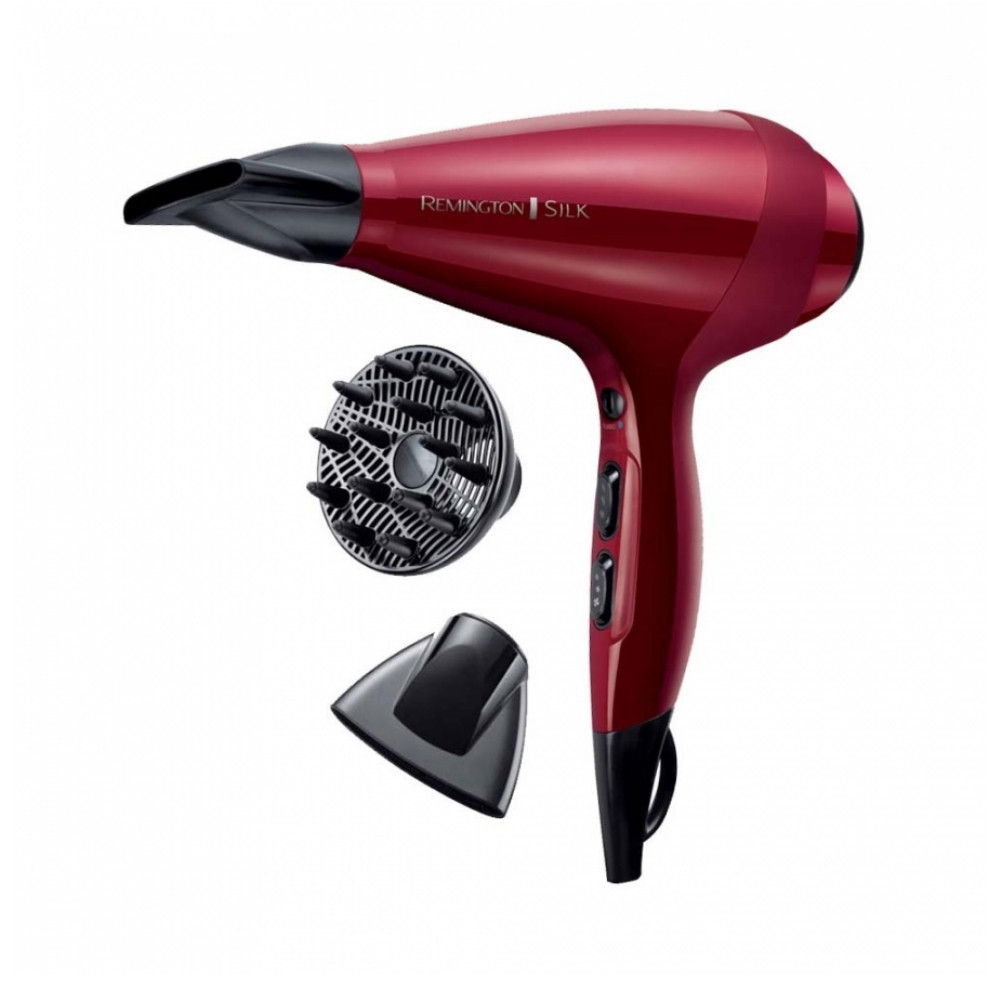 Сешоар Remington AC9096, 2400 W, 2 скорости, 3 температурни настройки, Аксесоари, Червен