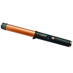 Комплект преса и маша за коса Carrera Classic 21291112, 40/55W, Бързо заграване, 6 температурни нива, 3 конуса за маша, LED Дисплей, Кабел 360°, Черен/Кафяв