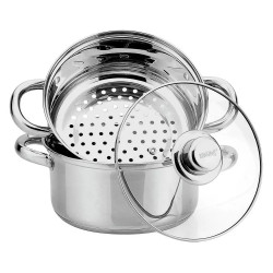 Aparat cu abur Kinghoff KH 3318 24 cm 5 litri 3 piese Inductie Inox