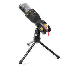 Microfon Esperanza Eh182, Stand, Stand Reglabil, Cablu 1,8 M, Sensibilitate -38 Db ± 2db, Negru/galben