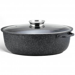 Oala cu capac pentru cuptor si plita Edenberg EB-9173 8 L Capac cu dozator Inductie Finisaj marmura Negru