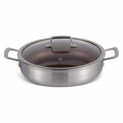 Oala cu capac Edenberg EB-14923 37L 24 cm Acoperire trei straturi Eterna Inductie Inox
