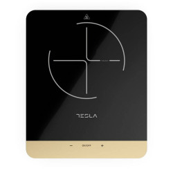 Resigilat: Plita cu inductie Tesla IC401, 2000W, Ecran tactil, Afisaj LED, 8 trepte, Negru/Auriu