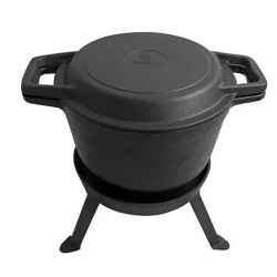 Vas de gatit din fonta 3 in 1 Kinghoff KH 1734 Vanatoresc 10 L Emailat Negru