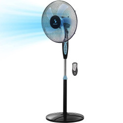 Ventilator de podea Beper P206VEN131 40W Telecomanda Oscilatie Timer 3 viteze Negru/Albastru