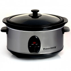 Slow cooker Hausberg HB-1300, 200W, 3,5 L, Capac de sticla, Mentinere caldura, Otel inoxidabil