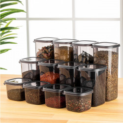 Set cutii depozitare Kosova 964FRM5359 12 buc Plastic Negru/Transparent