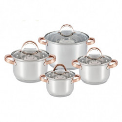 Set oale Voltz V51210J8 8 h inductie fund gros auriu / otel inoxidabil