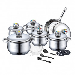 Set oale cu termometru Royalty Line RL-1802 18 piese Accesorii Inductie Inox