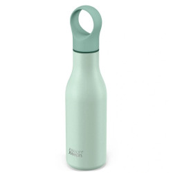 Sticla termos Joseph Joseph Loop 81118, 500 ml, Pereti dubli cu strat de cupru, Capac cu balamale, Vid, Verde