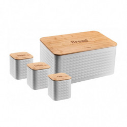 Cutie de paine cu recipiente Klausberg KB 7483 Bambus / otel Gri