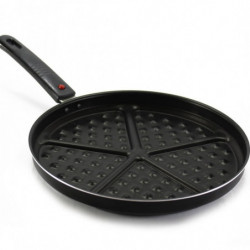 Tigaie pentru vafe Papilla Waffle 26 cm Forme pentru vafe Mâner detașabil Acoperire antiaderență Negru