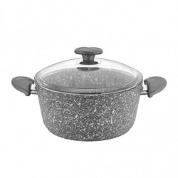 Oala cu capac Papilla Nature stone NSC28 28 cm 62 L Marmura Aluminiu forjat Gri