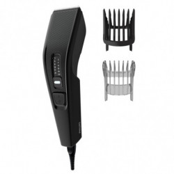 Aparat de tuns Philips HC3510/15, Pieptene ajustabil, 0.5-23mm, 13 trepte, Cu fir, Lame din Inox, Negru